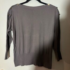 Gap Top Size Small Grey Dolman Long Sleeve Boatneck Button Knit Cotton Womens